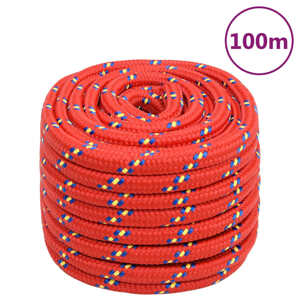 vidaXL Lodné lano červené 20 mm 100 m polypropylén