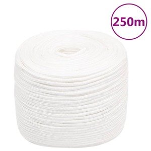 vidaXL Lodné lano biele 8 mm 250 m polypropylén
