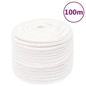 vidaXL Lodné lano biele 12 mm 100 m polypropylén