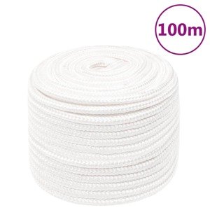 vidaXL Lodné lano biele 14 mm 100 m polypropylén