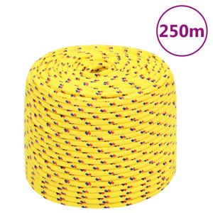vidaXL Lodné lano žlté 10 mm 250 m polypropylén