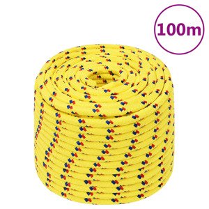 vidaXL Lodné lano žlté 12 mm 100 m polypropylén