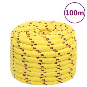 vidaXL Lodné lano žlté 20 mm 100 m polypropylén
