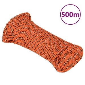 vidaXL Lodné lano oranžové 5 mm 500 m polypropylén