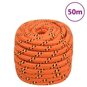 vidaXL Lodné lano oranžové 20 mm 50 m polypropylén