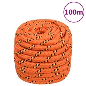 vidaXL Lodné lano oranžové 20 mm 100 m polypropylén