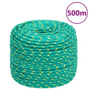 vidaXL Lodné lano zelené 8 mm 500 m polypropylén