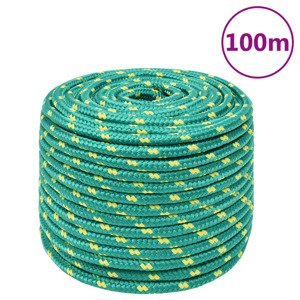 vidaXL Lodné lano zelené 12 mm 100 m polypropylén