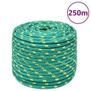 vidaXL Lodné lano zelené 12 mm 250 m polypropylén