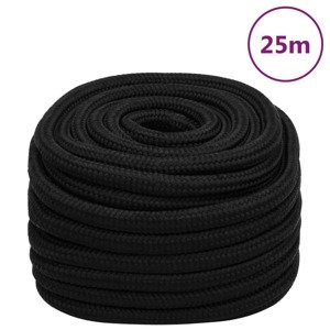 vidaXL Pracovné lano čierne 20 mm 25 m polyester