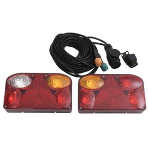vidaXL Svetlá na príves 2 ks červené 23x6x13 cm 12 V klasická žiarovka