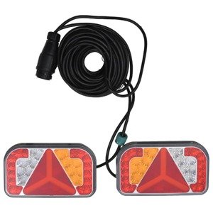 vidaXL Svetlá na príves 2 ks červené 24x5x14,5 cm 12 V LED žiarovka
