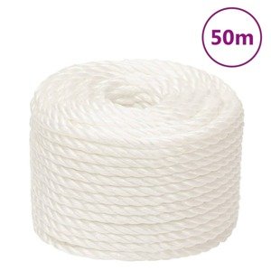 vidaXL Pracovné lano biele 16 mm 50 m polypropylén