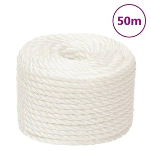 vidaXL Pracovné lano biele 24 mm 50 m polypropylén