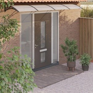 vidaXL Vchodová strieška čierna a priehľadná 350x75 cm polykarbonát