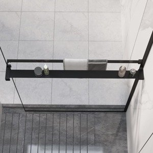 vidaXL Sprchová polica pre sprchovú stenu čierna 90 cm hliník