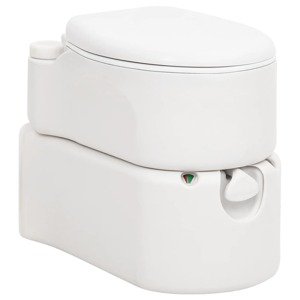 vidaXL Integrované kempingové WC biele 24+17 l HDPE a smalt