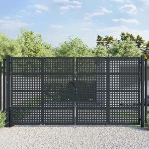 vidaXL Záhradná brána antracitová 400x175 cm oceľ