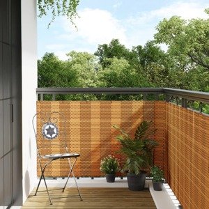 vidaXL Balkónová zástena bledohnedá 400x80 cm polyratan