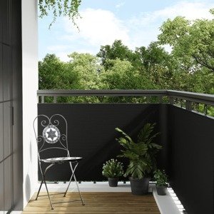 vidaXL Balkónová zástena čierna 600x80 cm polyratan