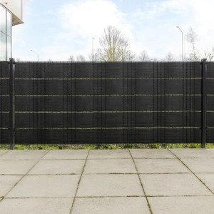 vidaXL Balkónové zásteny 10 ks čierne 255x19 cm polyratan