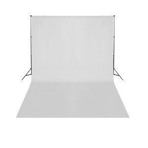 vidaXL Teleskopický systém na fotopozadie + biele fotopozadie 3 x 5 m
