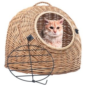 vidaXL Prepravka pre mačku 45x35x35 cm prírodná vŕba
