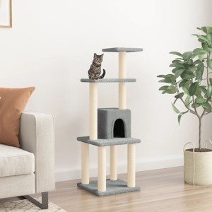 vidaXL Škrabadlo pre mačky so sisalovými stĺpikmi bledosivé 105 cm
