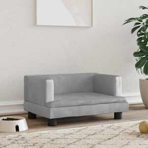 vidaXL Posteľ pre psa bledosivá 60x40x30 cm zamat