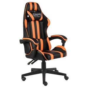vidaXL Herná stolička čierna a oranžová umelá koža