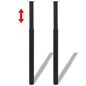 vidaXL Teleskopické stolové nohy, čierne, 710 mm-1100 mm 2 ks