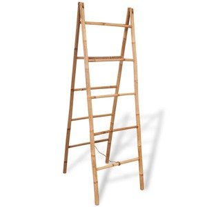 vidaXL Dvojitý vešiak na uteráky, rebrík s 5 priečkami, bambus, 50x160 cm