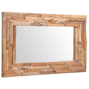 vidaXL Dekoratívne zrkadlo, teakové drevo 90x60 cm, obdĺžnikové