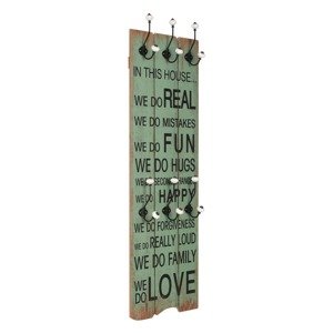 vidaXL Nástenný vešiak na kabáty so 6 háčikmi 120x40 cm HAPPY LOVE