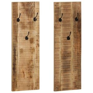 vidaXL Nástenný vešiak na kabáty 2 ks mangovníkové drevo 36x110x3 cm