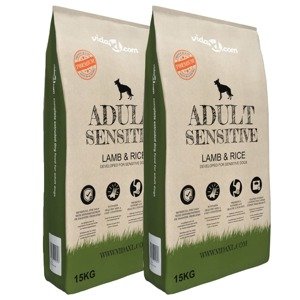 vidaXL Prémiové krmivo pre psov Adult Sensitive Lamb & Rice, 2 ks, 30 kg