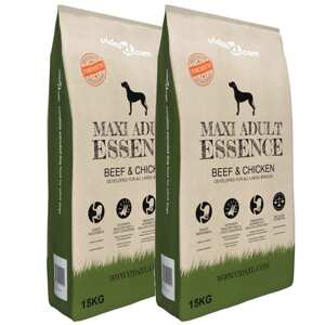 vidaXL Prémiové psie krmivo Maxi Adult Essence Beef & Chicken 2ks 30kg