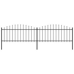 vidaXL Záhradný plot s hrotmi, oceľ (0,5-0,75)x3,4 m, čierny