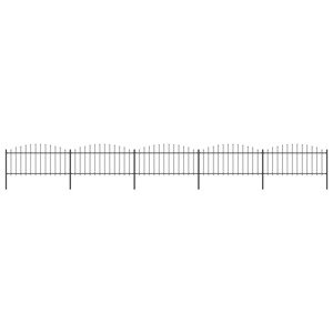 vidaXL Záhradný plot s hrotmi, oceľ (0,5-0,75)x8,5 m, čierny