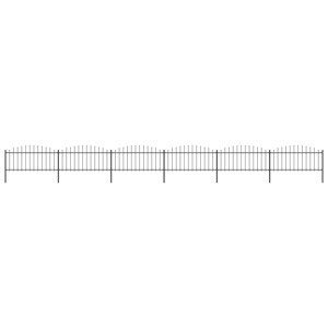 vidaXL Záhradný plot s hrotmi, oceľ (0,5-0,75)x10,2 m, čierny