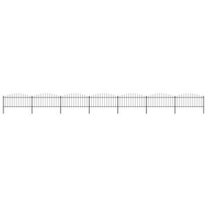 vidaXL Záhradný plot s hrotmi, oceľ (0,5-0,75)x11,9 m, čierny
