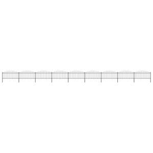 vidaXL Záhradný plot s hrotmi, oceľ (0,5-0,75)x15,3 m, čierny