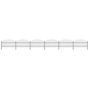 vidaXL Záhradný plot s hrotmi, oceľ (0,75-1)x10,2 m, čierny