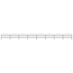 vidaXL Záhradný plot s hrotmi, oceľ (0,75-1)x13,6 m, čierny