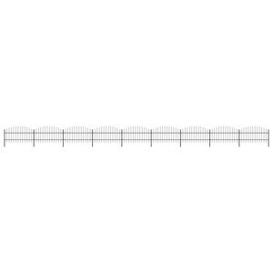 vidaXL Záhradný plot s hrotmi, oceľ (0,75-1)x15,3 m, čierny
