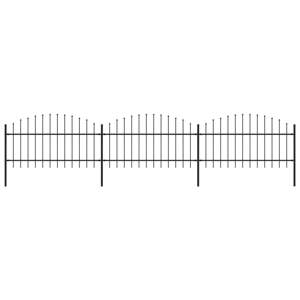 vidaXL Záhradný plot s hrotmi, oceľ (1-1,25)x5,1 m, čierny