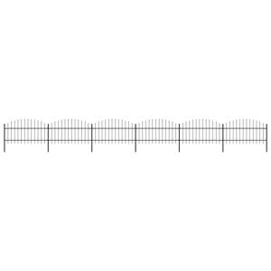 vidaXL Záhradný plot s hrotmi, oceľ (1-1,25)x10,2 m, čierny