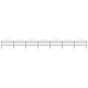 vidaXL Záhradný plot s hrotmi, oceľ (1-1,25)x11,9 m, čierny