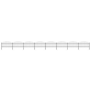 vidaXL Záhradný plot s hrotmi, oceľ (1-1,25)x13,6 m, čierny