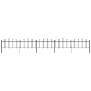vidaXL Záhradný plot s hrotmi, oceľ (1,25-1,5)x8,5 m, čierny